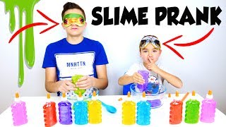 BLINDFOLDED SLIME PRANK CHALLENGE  Swan Triche [upl. by Mena]