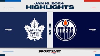 NHL Highlights  Maple Leafs vs Oilers  January 16 2024 [upl. by Itaws]