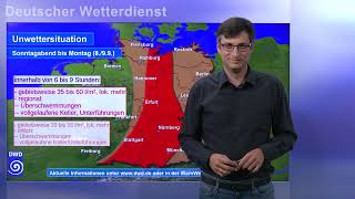 08092024 Unwetterinformation  Deutscher Wetterdienst DWD [upl. by Hcirdeirf]