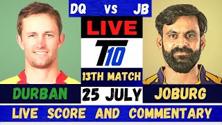 Live DQ vs JB  Durban Qalandars vs Joburg Buffaloes Live 13th T10 Match Zim Afro T10 League 2023 [upl. by Zailer]