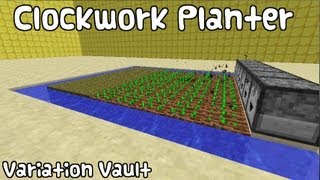 Minecraft Bukkit Plugin  Clockwork planter  dispenser that auto farms [upl. by Ydnak]