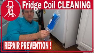 how to clean under refrigerator coils  prevent fridge from not cooling [upl. by Llerdnek]