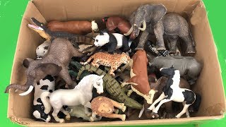 Lot of Zoo Wild AnimalsReal Safari Videos And Schleich ToysLearn Colors For Children [upl. by Gibert]