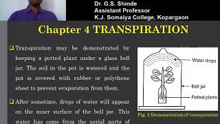 Lecture 9 Chapter 4 Transpiration [upl. by Eelrehpotsirhc]