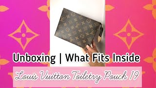 Unboxing Louis Vuitton Toiletry Pouch 19What fits inside [upl. by Naol309]