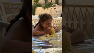 OOPS 🤭🤩 Sophie’s face at the end 💀🤣 family mom funny pasta table dinner food weird [upl. by Nylirak380]