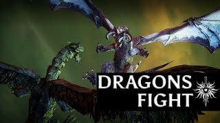 Dragon Age Inquisition  Two dragons fight cutscenes form endgame [upl. by Hoashis]