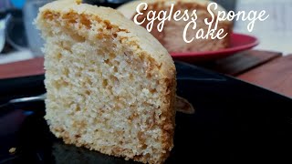 Eggless Sponge Cake  Convection Microwave Oven Baking [upl. by Leunas]