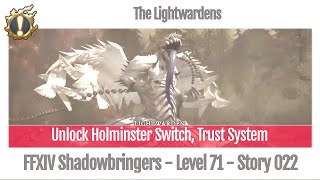 FFXIV Unlock Holminster Switch Trust System  The Lightwardens  Story 022  Shadowbringers [upl. by Roxanna]