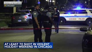 More than 70 shot in Chicago weekend shootings police [upl. by Airrotal]