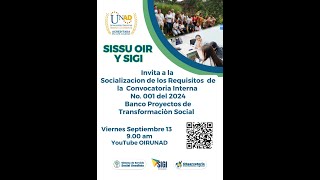 Socialización convocatoria interna para conformar el banco de Proyectos de Transformación Social [upl. by Zednanreh]