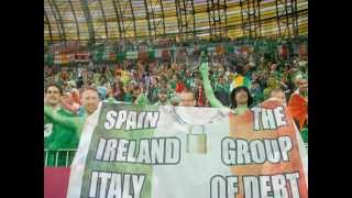 Spain vs Ireland 4  0 Euro 2012  Irish Fans are Singing The Fields of Athenry [upl. by Amlez]