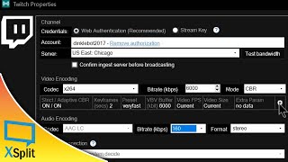 XSplit Broadcaster BEST Settings  How to Streaming and Recording Settings in Broadcaster [upl. by Nawat]