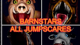 ALL JUMPSCARES in BARNSTARS  NIGHT 1  3  4K 60FPS  ROBLOX BARNSTARS [upl. by Feodora]