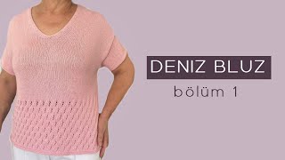 Deniz Bluz 1omuz knitting örgü kazakmodeli [upl. by Delwin]