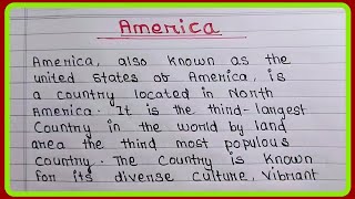 write a short note on America  essay on America in english [upl. by Adabelle273]