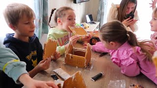 Making gingerbread houses with the kids 😊  The Radford Family [upl. by Llewol]