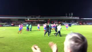 Dagenham amp Redbridge 5 Rotherham United 0 Players lap of stadium [upl. by Xino]