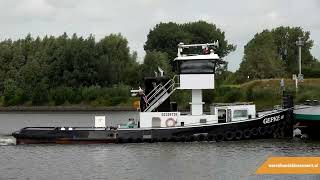 Sleepboot Gepke 3 en MTS Trikora op Lekkanaal en rivier Lek  Binnenvaart  Shipspotting [upl. by Ianteen]