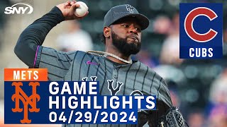 Mets vs Cubs 4292024  NY Mets Highlights  SNY [upl. by Cawley]