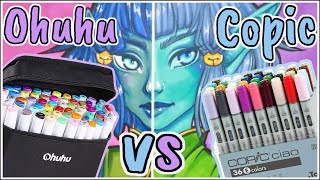 Ohuhu Markers VS Copic Ciao Markers  Marker Review [upl. by Inatsed]