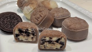 奧利奧奶酪冰皮月餅 ～Oreo Cream Cheese Snowy Mooncake ～超級美味 ～低糖低脂版 ～super delicious ～Low Fat Low Sugar Version [upl. by Chrissa]