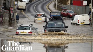 Flood water submerges roads in parts of northern England [upl. by Norga3]