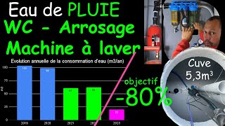 Récupération deau de pluie pour WC  machine à laver Jetly KitO [upl. by Deyes283]