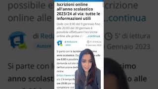 Iscrizioni online allanno scolastico 202324 come si fa [upl. by Adyela]