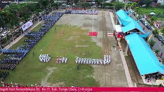 🚁Pengibaran Bendera Memperingati Hari Kemerdekaan RIKe77 Kab Toraja Utara 17 Agustus 2022 [upl. by Aztinay]