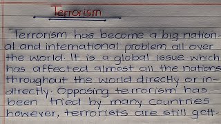 Terrorism Essay writing in English  Short paragraph on terrorism in English [upl. by Yadrahc]