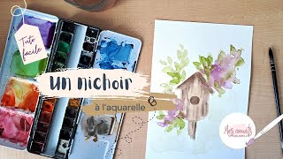 Peindre un nichoir  aquarelle facile [upl. by Derfla213]