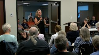 Residents pack the West Lafayette Library for McCormick [upl. by Macguiness]