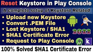 SHA1 certificate error in google play console Keystore error problem 100 solved full process 2022 [upl. by Sela]