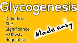 Glycogenesis made easy Definition ll Site ll Pathway ll Significance ll Regulation [upl. by Anirok]