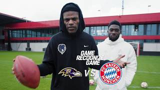 Lamar Jackson vs fcbayern Star Alphonso Davies in Ultimate Skills Challenge 🏈⚽️ [upl. by Aggappora]