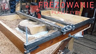 DIY adjustable router planer do drewna  planowanie plastrów frezarka górnowrzecionową [upl. by Posner387]