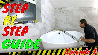 Modern Free Standing Bathtub Installation [upl. by Naujit748]