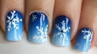 Snowflake Nail Art Tutorial [upl. by Atsira]