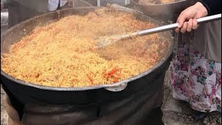 Uzbek food Ozbek osh Masjidga iftorlik uchun Ozbek osh узбек палов узбек ош Uzbek plov [upl. by Flossie433]