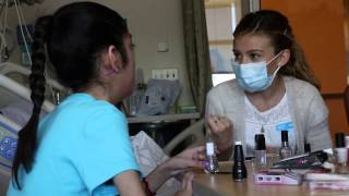 G Hannelius throws “nail party” for patient at CHLA [upl. by Kalin143]