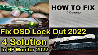 How To Remove OSD Lockout For Solution In HP Monitor 2022  Power Button Lockout [upl. by Teloiv]