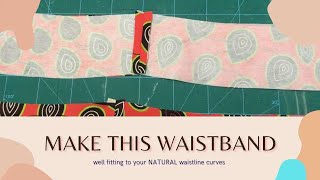 PERFECT WAISTBAND Pattern drafting and cutting [upl. by Alekram]