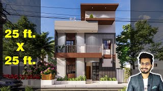 25X25 Feet House Design 3D  70 Gaj  625 sqft  3BHK  75X75 Meter  DV Studio [upl. by Burnight]