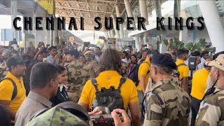 Chennai super kings departs to vizag  CHENNAI AIRPORT  Dhoni [upl. by Wanyen]