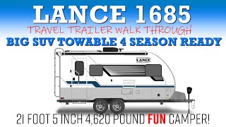 LANCE 1685 TRAVEL TRAILER WALK THROUGH 4 Season Ready Lightweight Under 22 Foot Camper Lance RVer [upl. by Gnat]