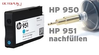 HP 950 HP 951 Tintenpatrone nachfüllen mit Refill Tool [upl. by Bergeman15]