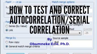 EViews How to Test and Correct AutocorrelationSerial Correlation [upl. by Jasmine280]