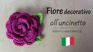 Fiore decorativo alluncinetto [upl. by Jara]