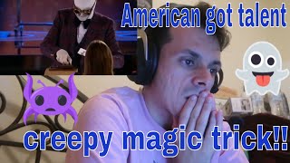 creepy trick Klek Entos SCARES The Judges With Chilling Magic  Americas Got Talent 2021 reaction [upl. by Ecirtnahc]